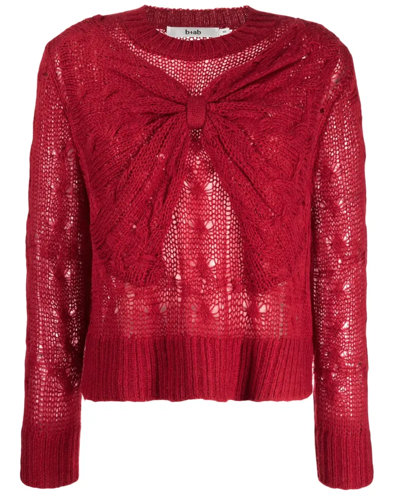 b+ab Pullover mit Zopfmuster - Rot Rot