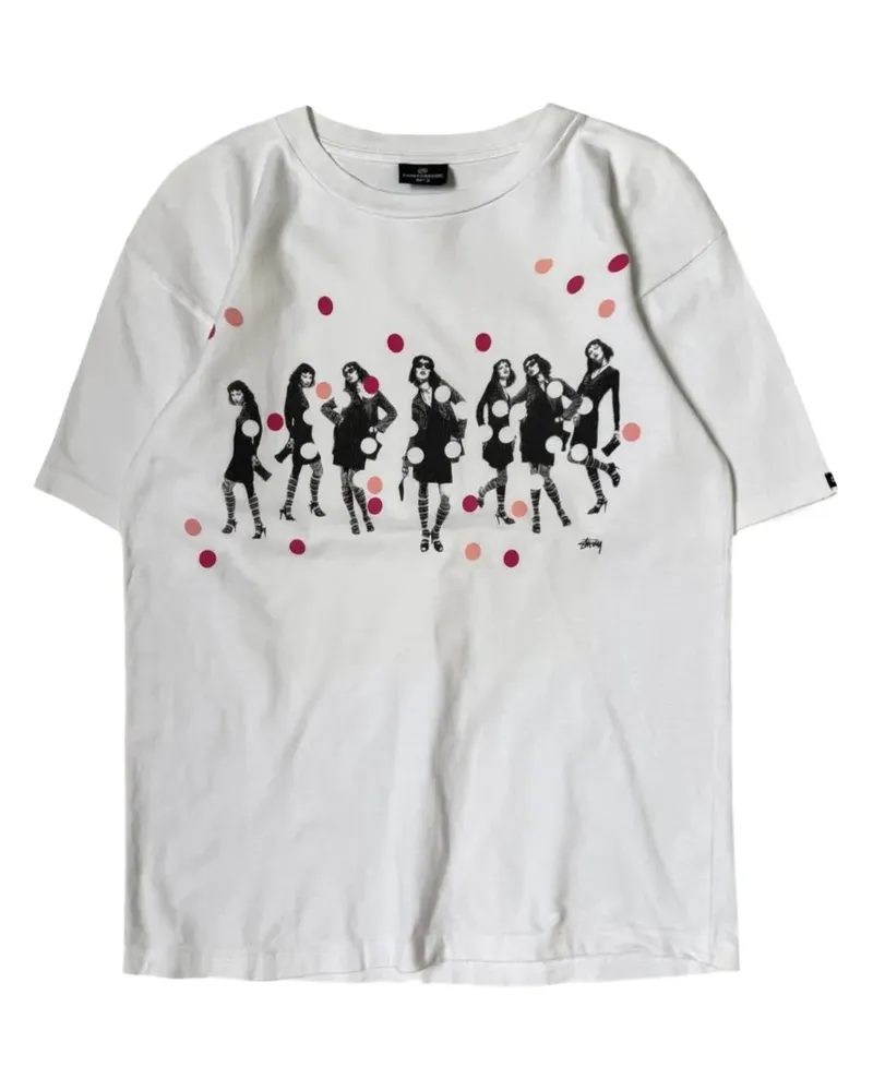 Stüssy T-Shirt mit grafischem Print - Weiß Weiß