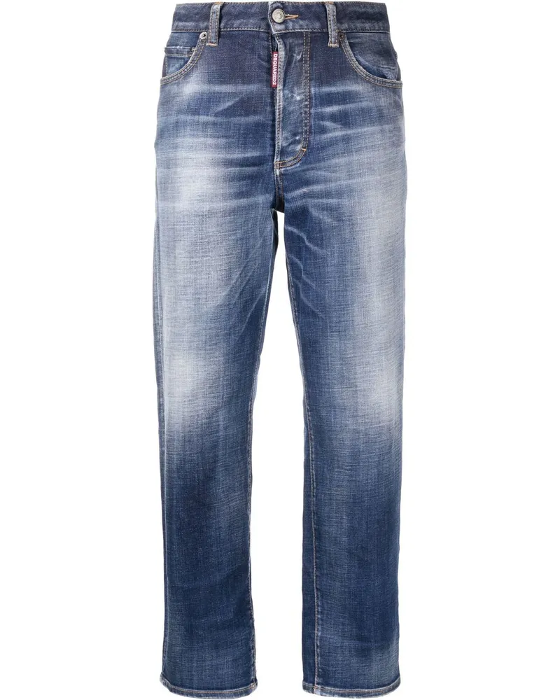 Dsquared2 Ausgeblichene Straight-Leg-Jeans - Blau Blau