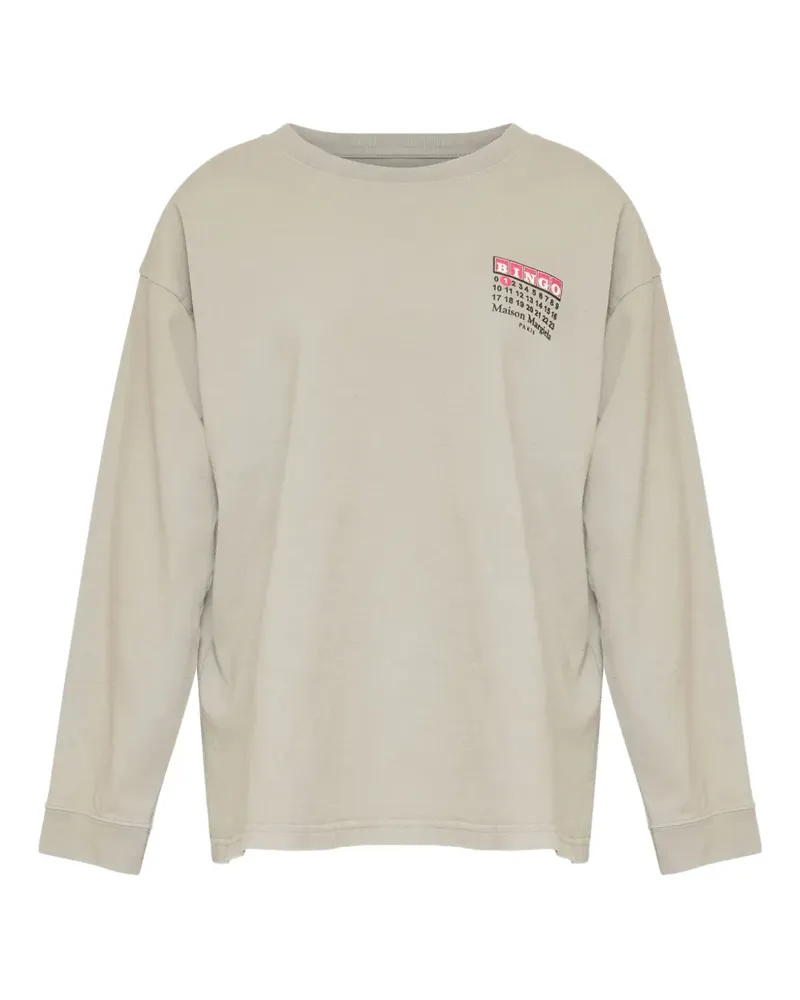 Maison Margiela Langarmshirt mit Nummern-Print - Grau Grau