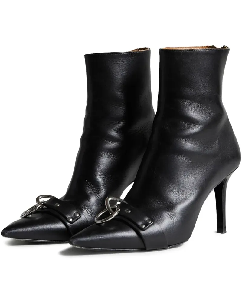 R13 ring-detail pointed boots - Schwarz Schwarz