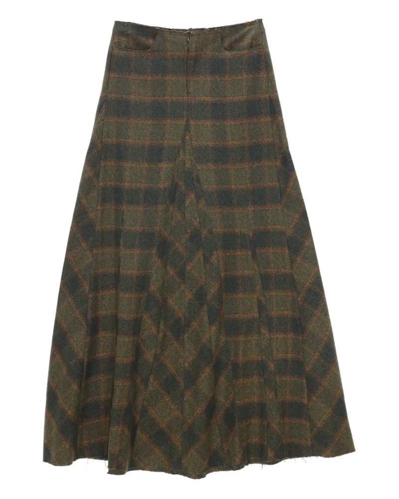 Our Legacy check-pattern pleated skirt - Grün Grün