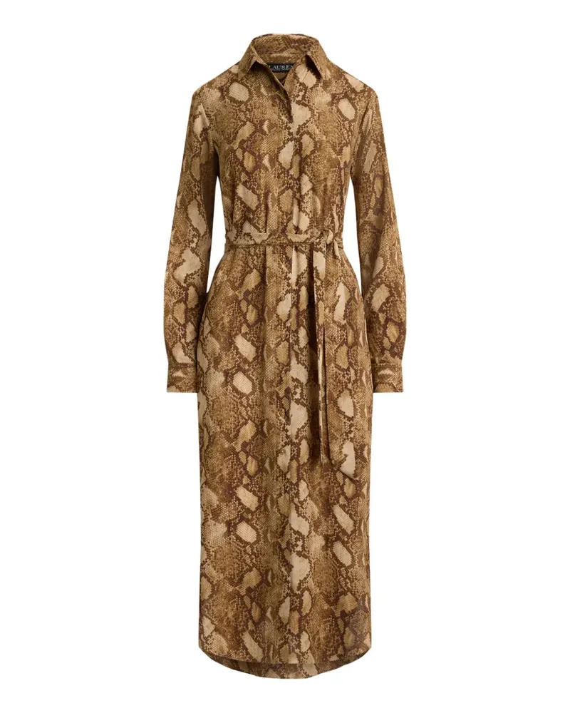 Ralph Lauren Midi-Hemdkleid mit Python-Print - Braun Braun
