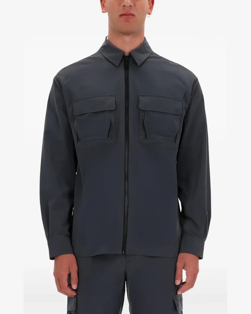 Versace Jeans Hemdjacke mit Reißverschlusstasche - Grau Grau