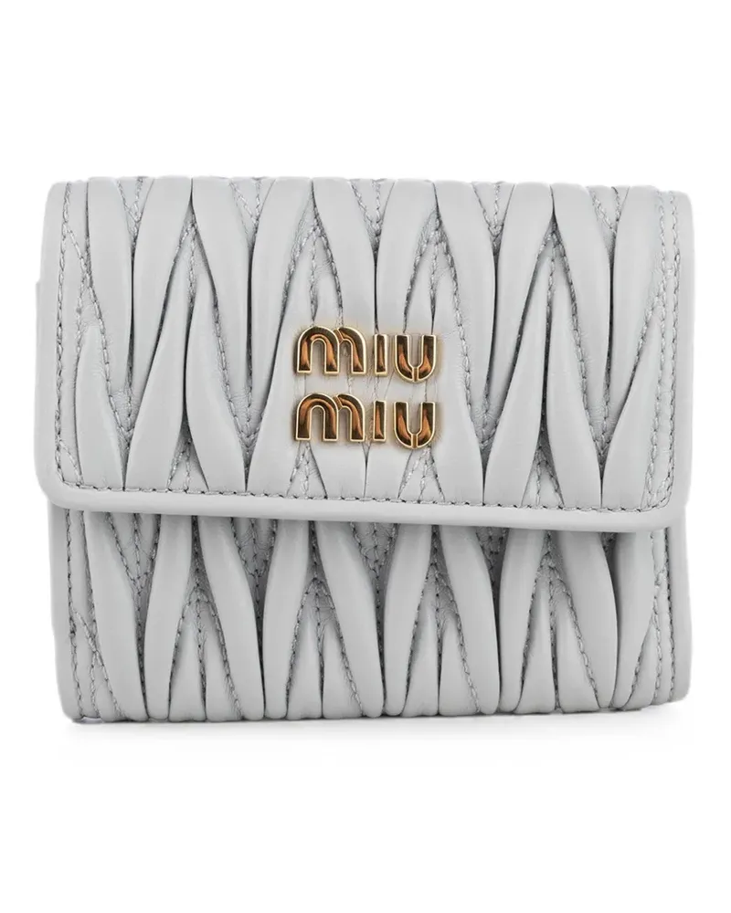 Miu Miu Matelassé leather wallet - Grau Grau