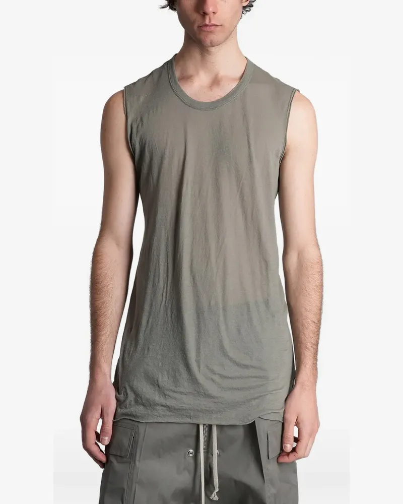 Rick Owens raw-edge ribbed-trim vest - Grün Grün