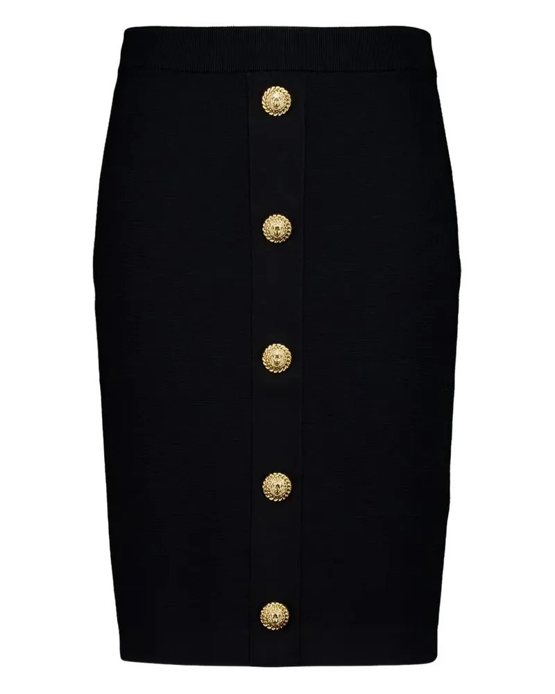Balmain button zip midi skirt - Schwarz Schwarz