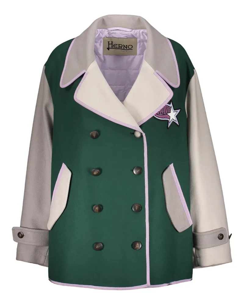 Herno Doppelreihige Jacke mit weitem Kragen - Grün Grün