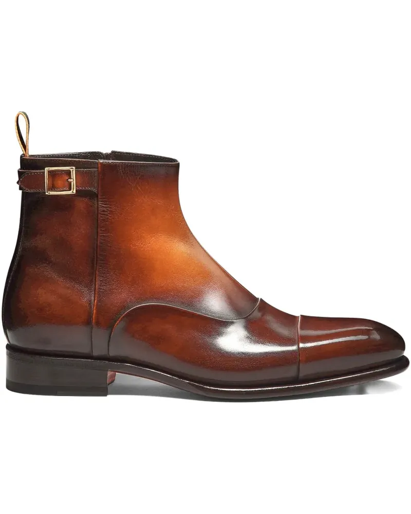 Santoni leather zip-up boots - Braun Braun