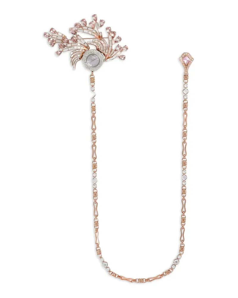 Dolce & Gabbana Uhrenbrosche mit Strass - Rosa Rosa