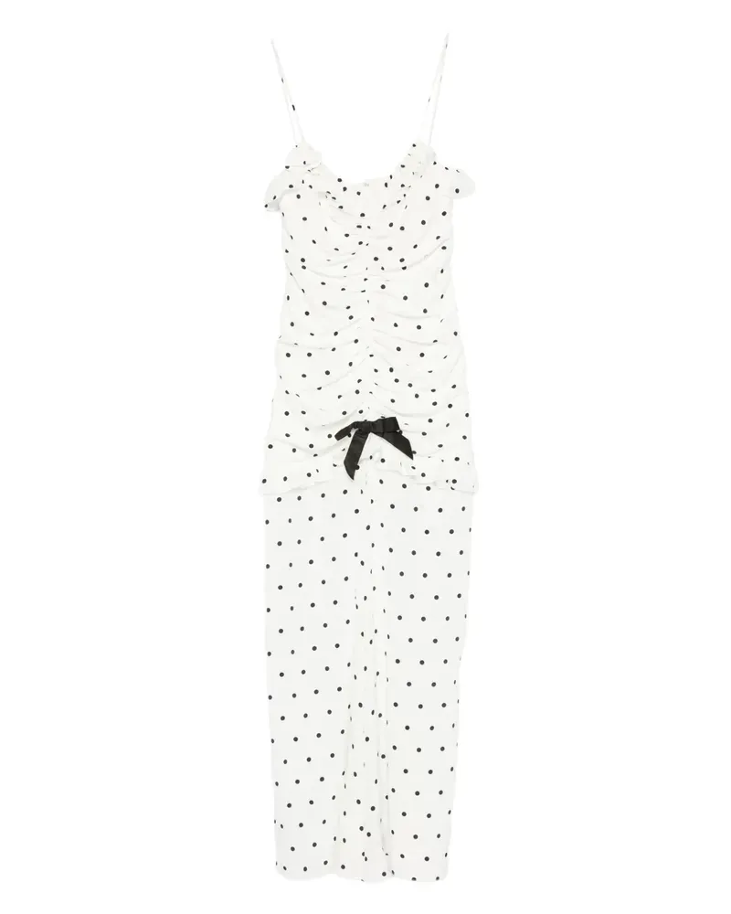 Alessandra Rich Kleid mit Polka Dot-Print - Weiß Weiß