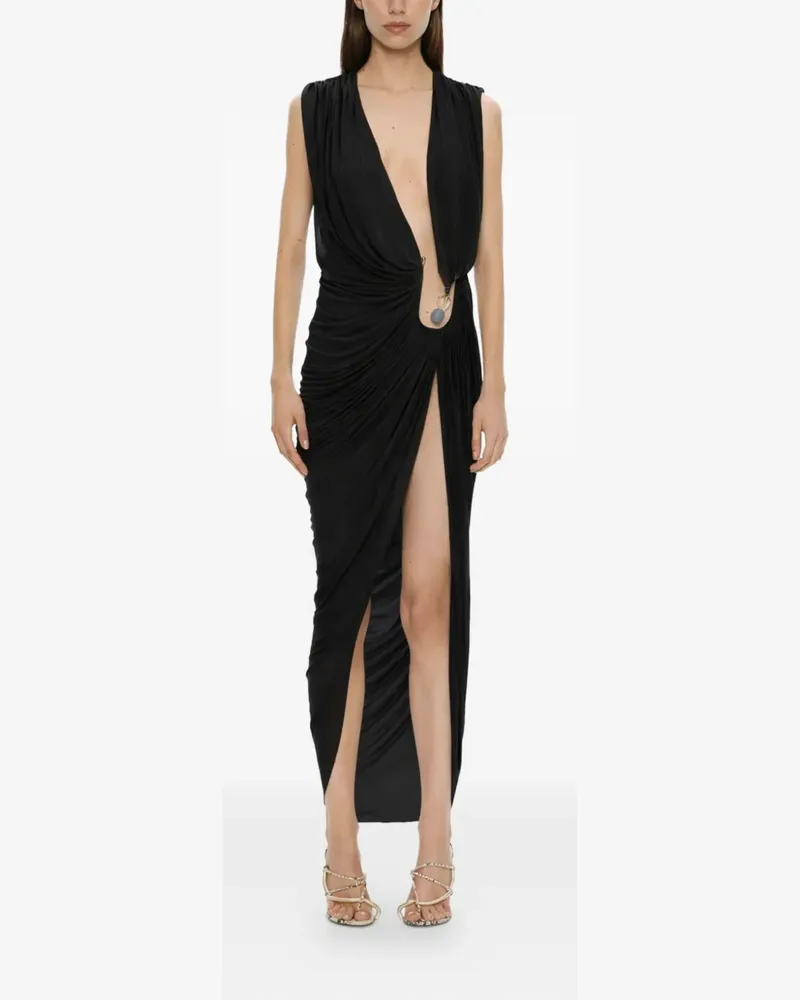 Christopher Esber stone-embellished asymmetric dress - Schwarz Schwarz
