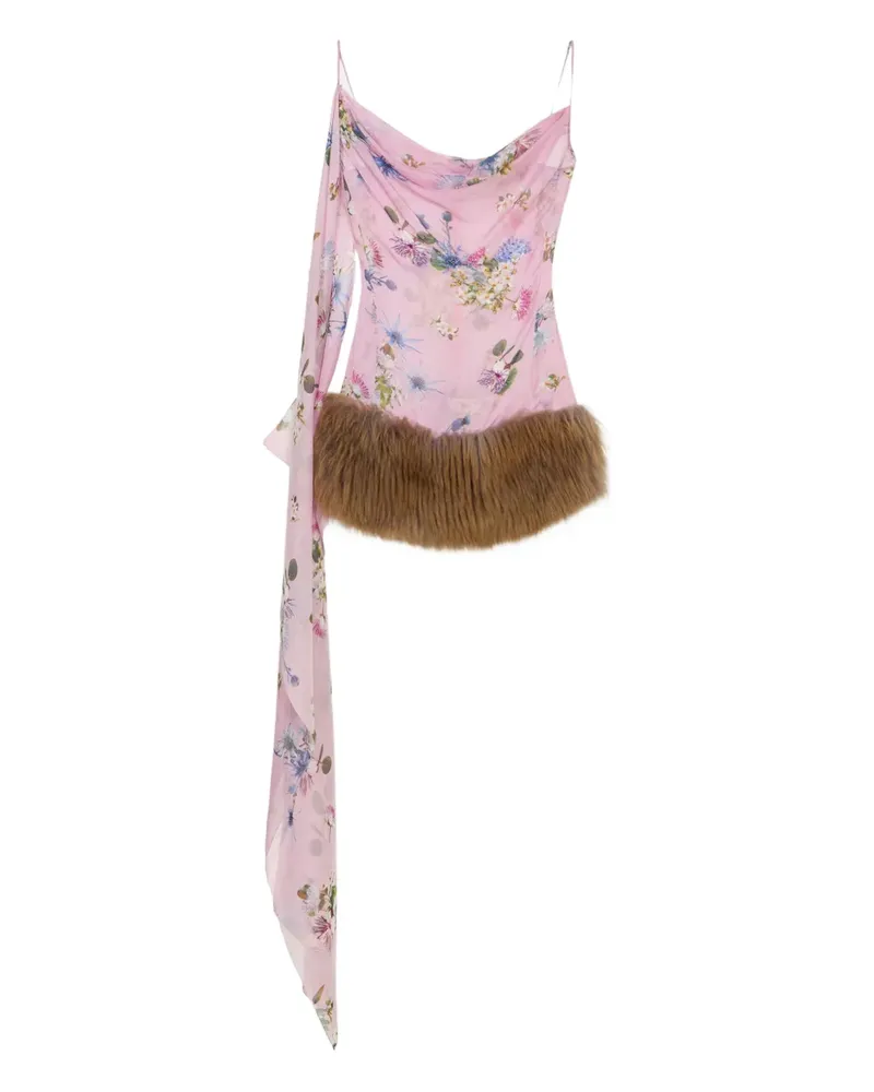 Blumarine Minikleid mit Blumen-Print - Rosa Rosa