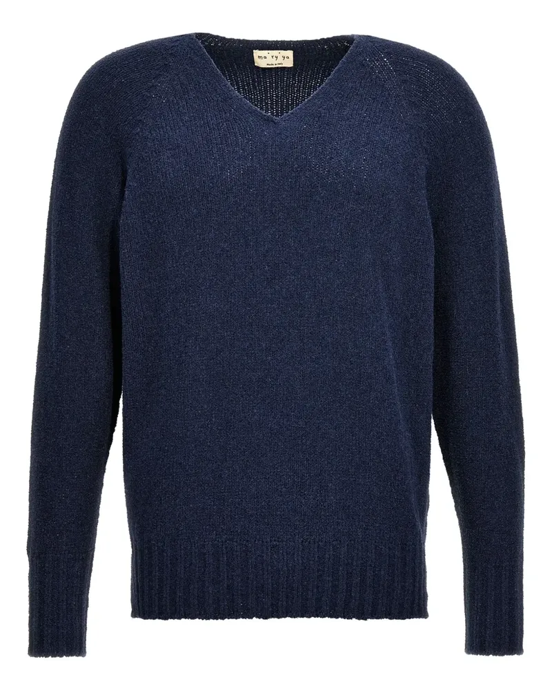 MA'RY'YA Pullover mit V-Ausschnitt - Blau Blau