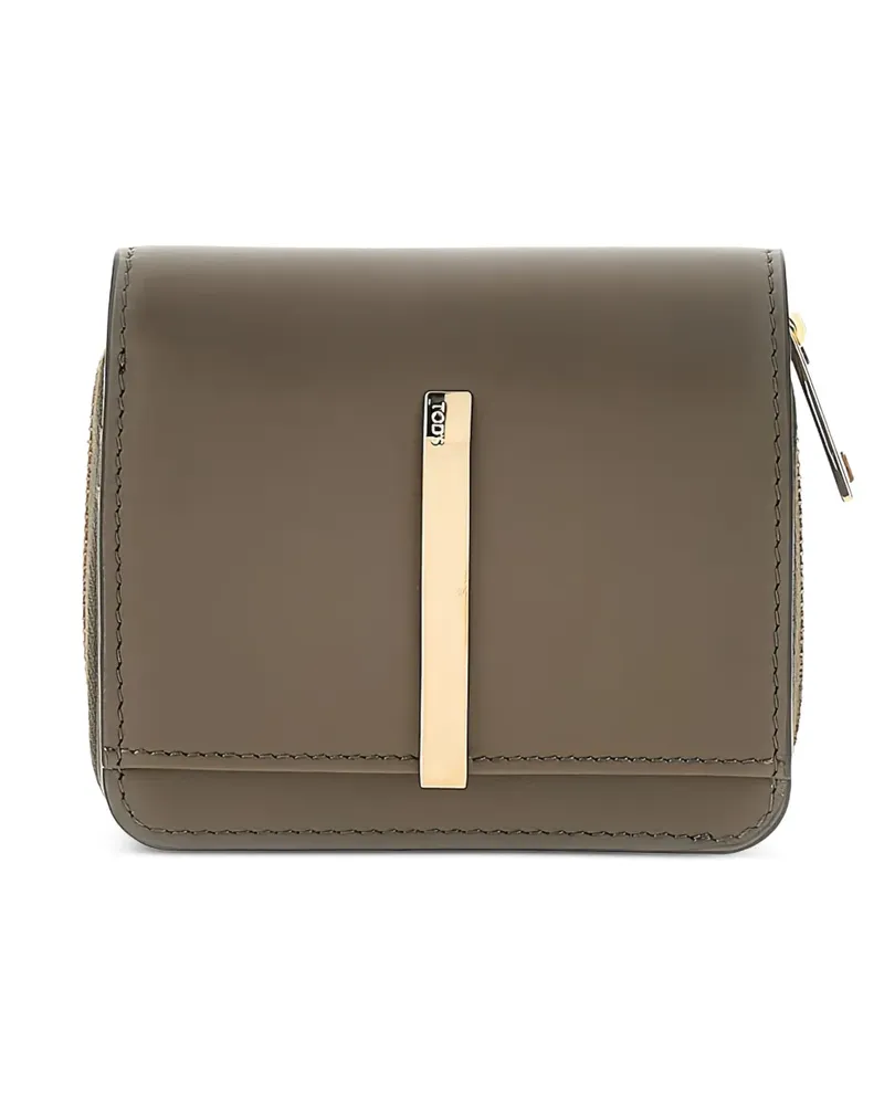 TOD'S Portemonnaie mit Logo-Schild - Grau Grau