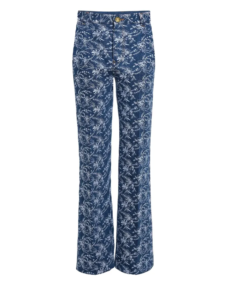 Giambattista Valli Jeans mit Blumenstickerei - Blau Blau
