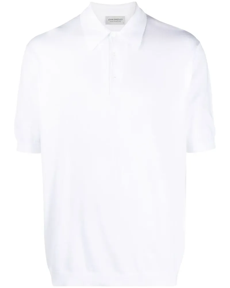 John Smedley Kurzärmeliges Poloshirt - Weiß Weiß