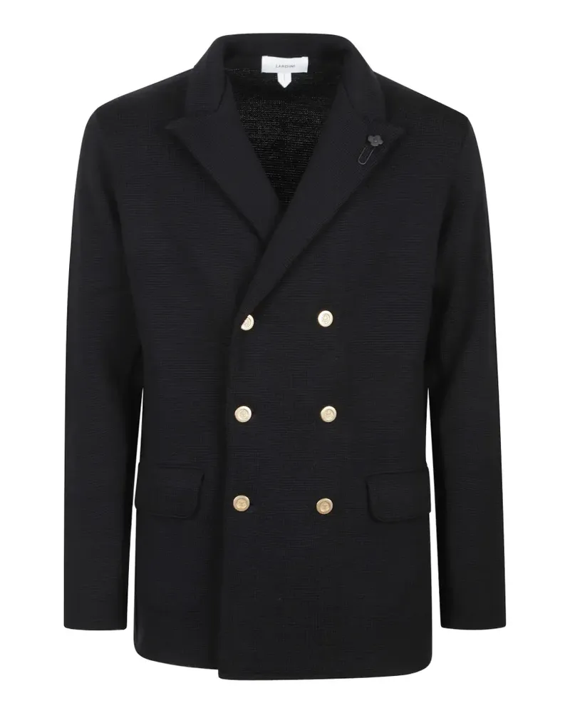LARDINI double-breasted knitted jacket - Schwarz Schwarz