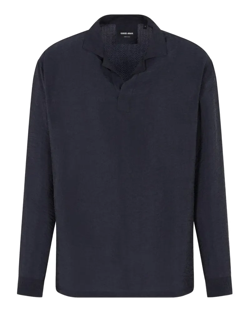 Giorgio Armani Langärmeliges Poloshirt - Schwarz Schwarz