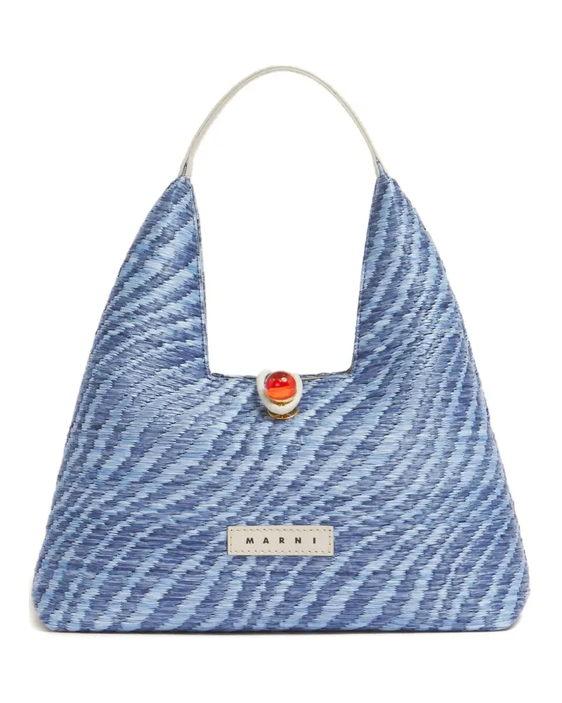 Marni Cabochon-Tote Bag mit Wellenmuster - Blau Blau