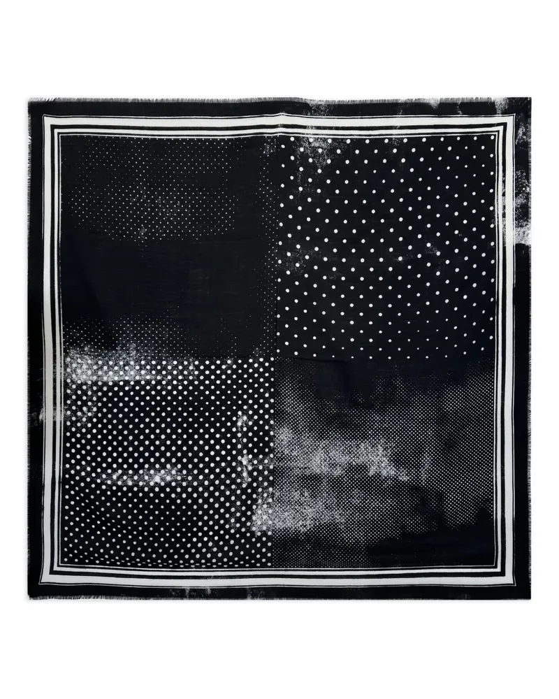 Destin Gestreifter Schal mit Polka Dots - Schwarz Schwarz