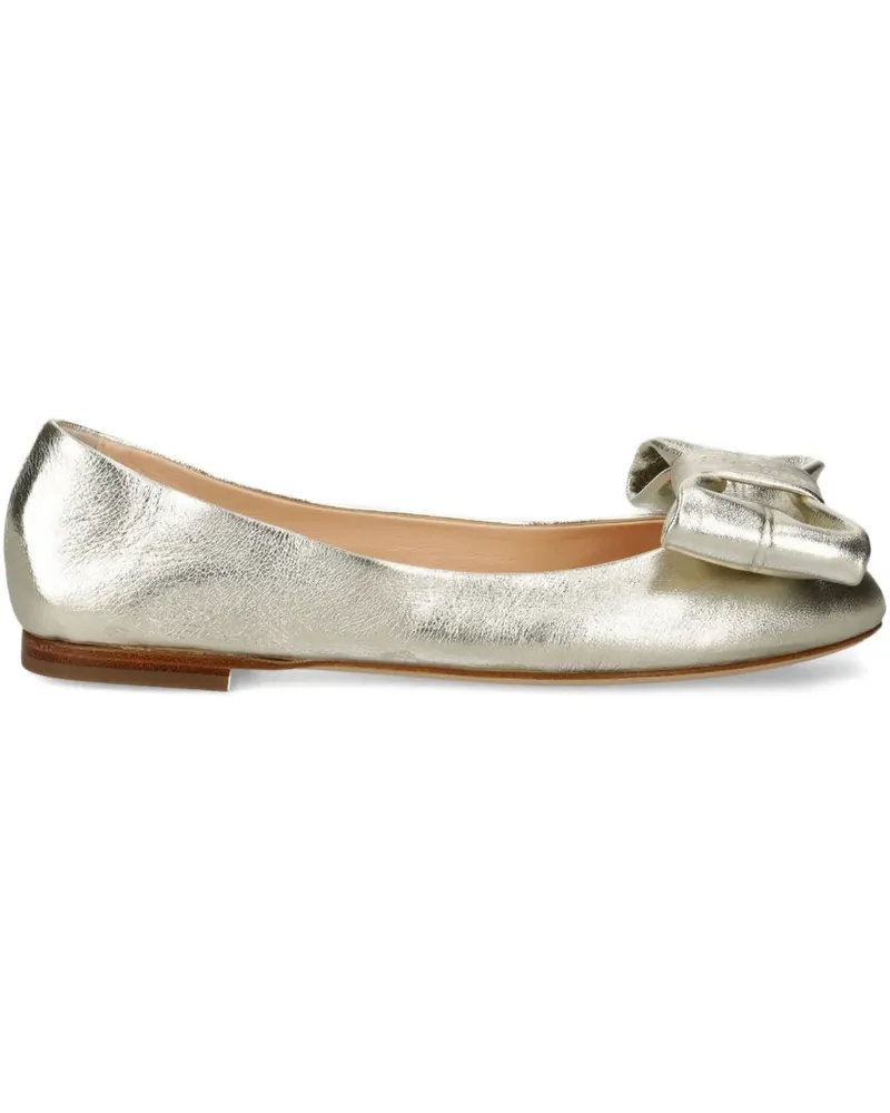 Attilio Giusti Leombruni bow-embellished ballet flats - Gold Gold