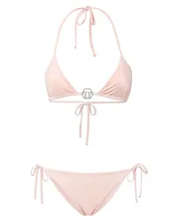 Philipp Plein Bikini mit Logo-Schild Rosa