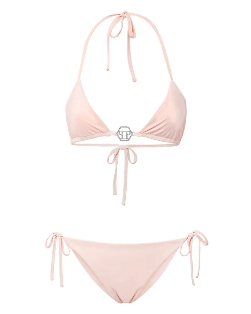 Philipp Plein Bikini mit Logo-Schild Rosa