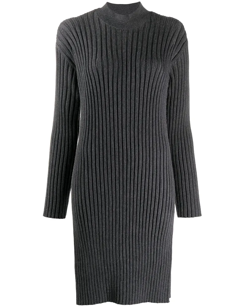 Kenzo Geripptes Pulloverkleid - Grau Grau