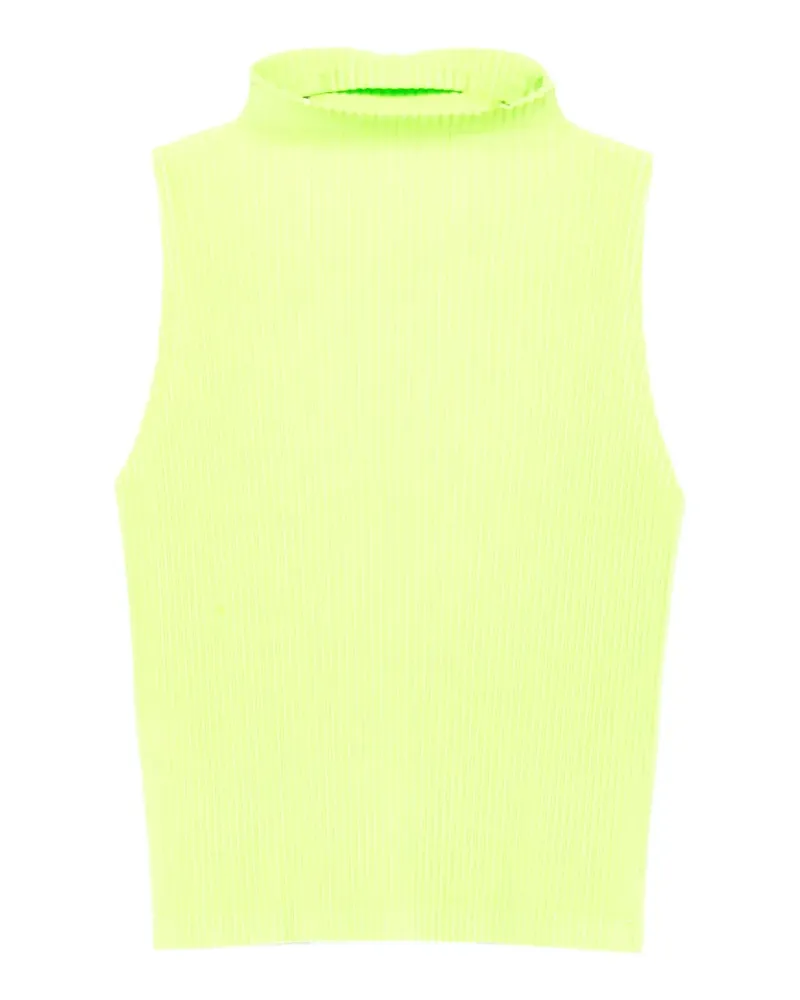 Issey Miyake Plissierte Weste - Grün Grün