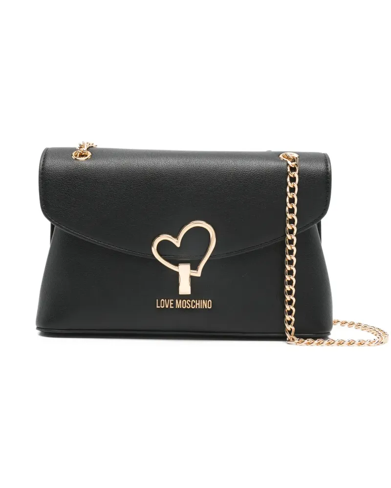 Moschino heart charm chain shoulder bag - Schwarz Schwarz