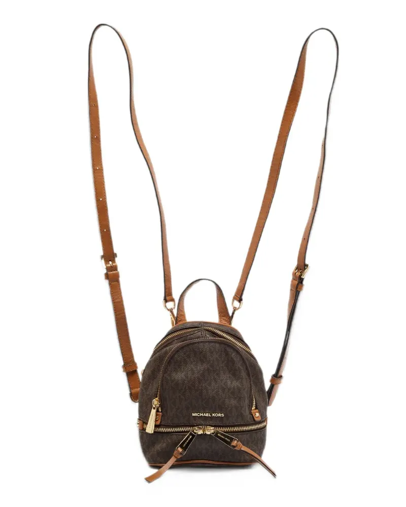 Michael Kors mini Rhea monogram backpack - Braun Braun