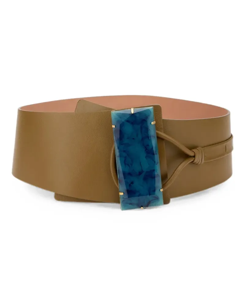 Alberta Ferretti leather buckle belt - Braun Braun