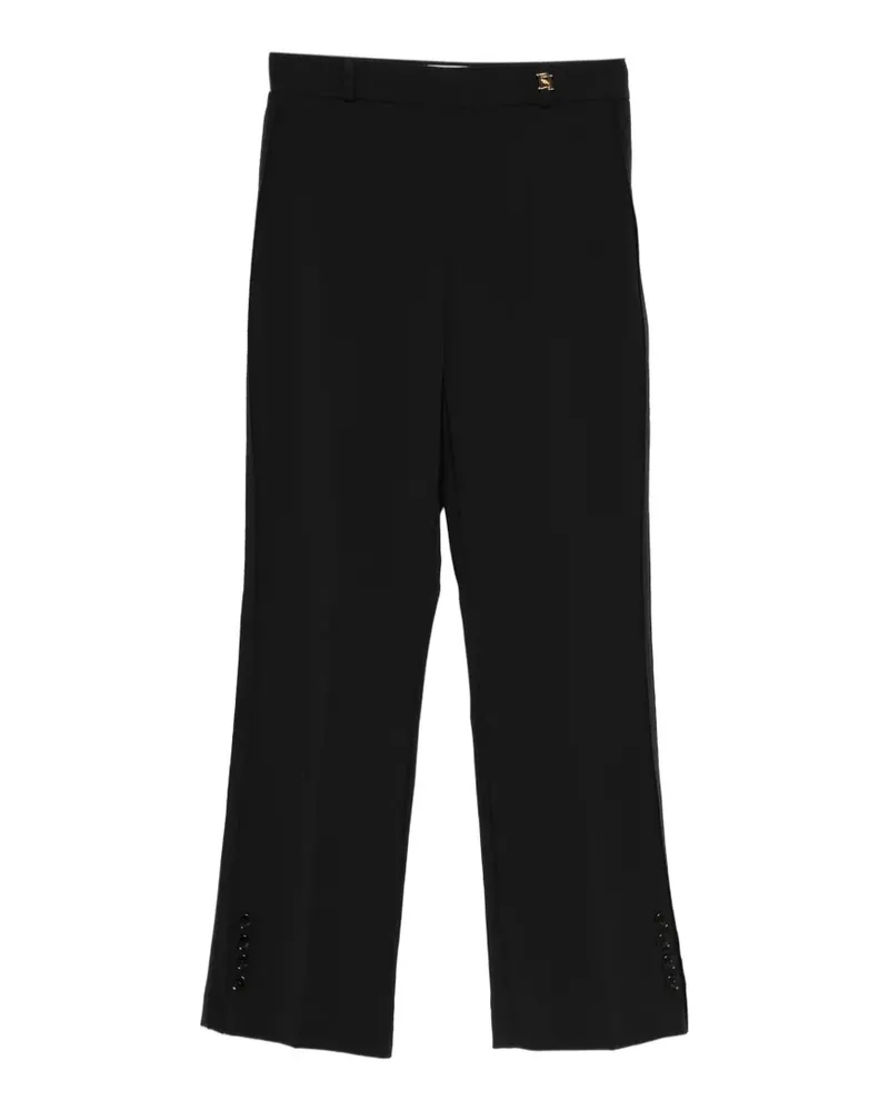 Elisabetta Franchi logo-plaque cropped trousers - Schwarz Schwarz