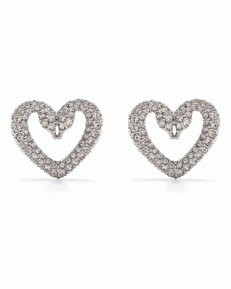 Swarovski Ohrringe in Herzform mit Kristallen - Silber Silber