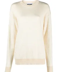 Moschino Intarsien-Pullover mit Logo Nude