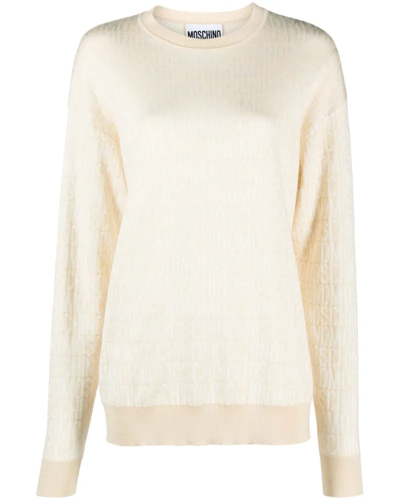 Moschino Pullover mit Logo-Print - Nude Nude