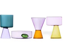 Vierteiliges Travasi Set aus Gläsern und Schale - Mehrfarbig