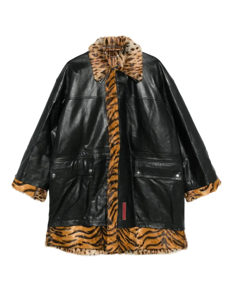 Martine Rose Mantel aus Leder - Schwarz Schwarz