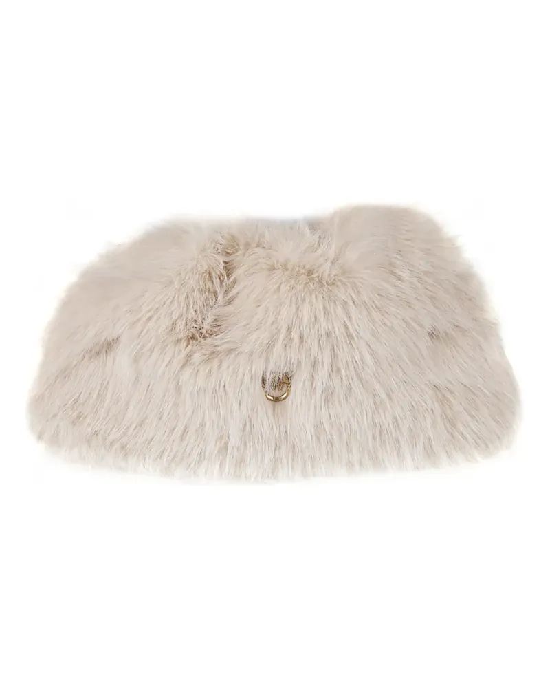 Pinko Clutch aus Faux Fur - Nude Nude