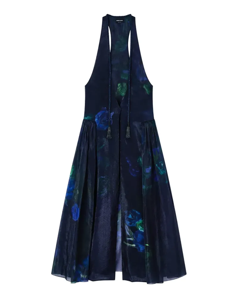 Giorgio Armani Kleid mit Blumenmuster - Blau Blau
