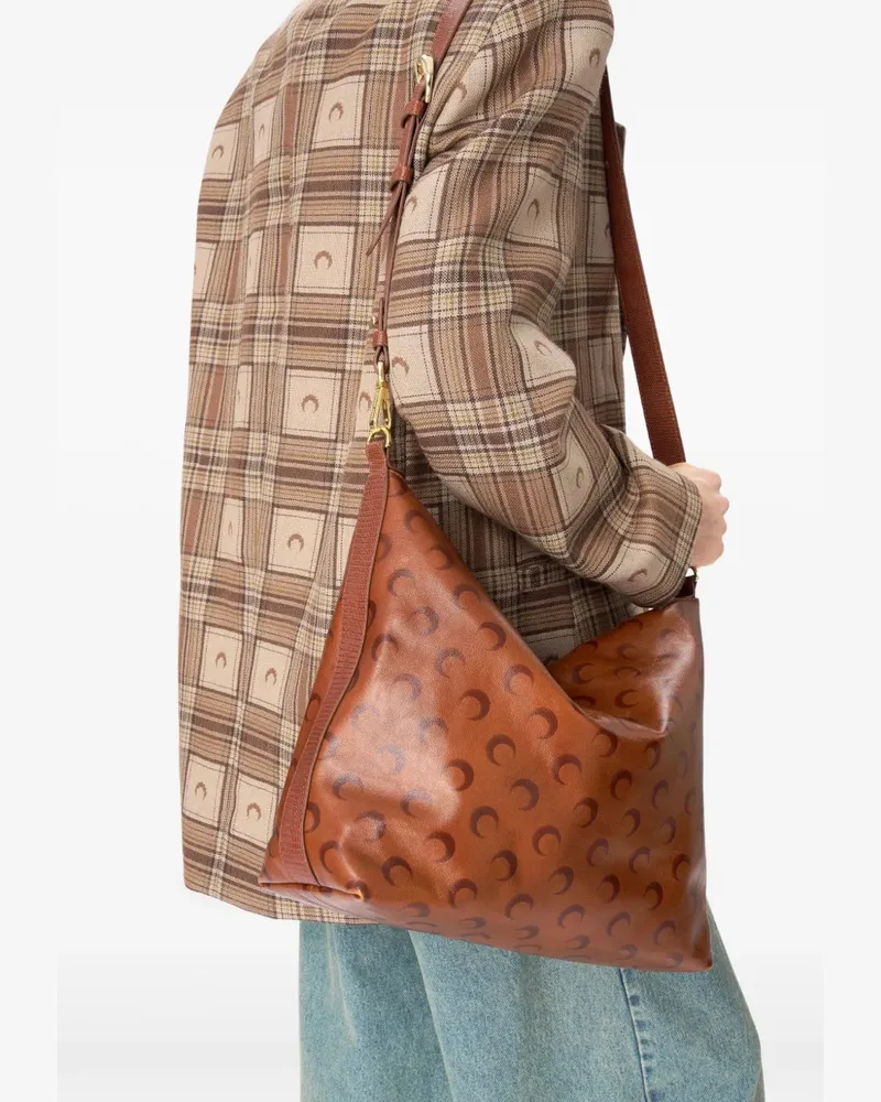 Marine Serre Moon Airbrushed Kuriertasche - Braun Braun