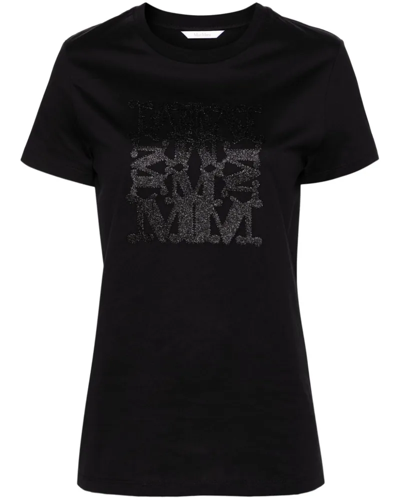 Max Mara T-Shirt mit Logo-Stickerei - Schwarz Schwarz