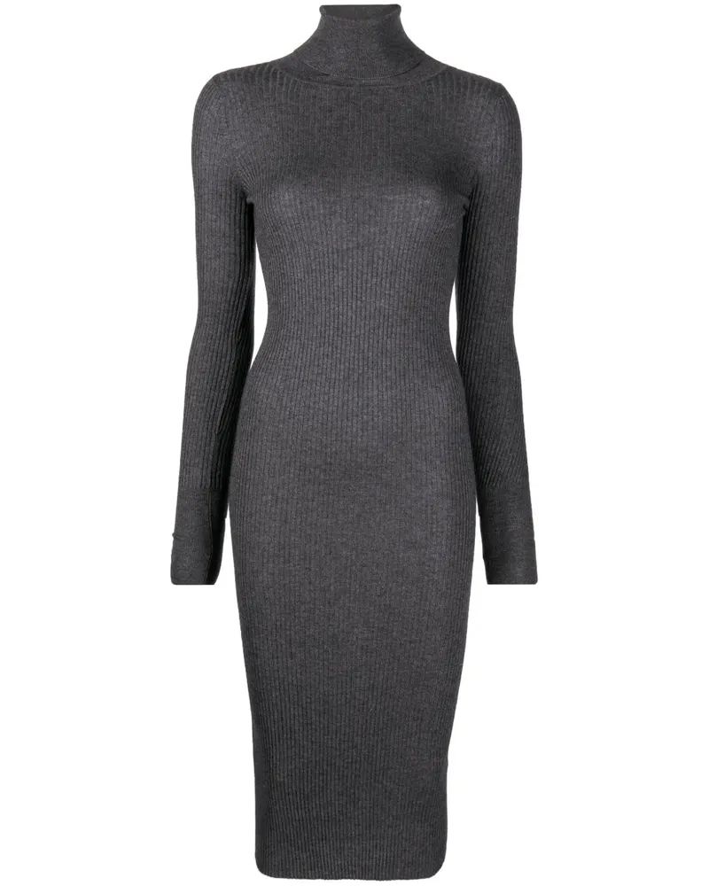Wild Cashmere Geripptes Midikleid - Grau Grau