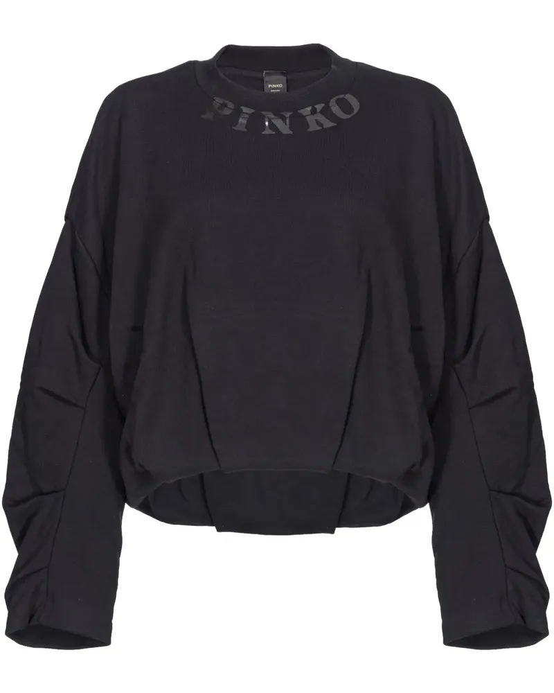 Pinko Sweatshirt mit Logo-Print - Schwarz Schwarz
