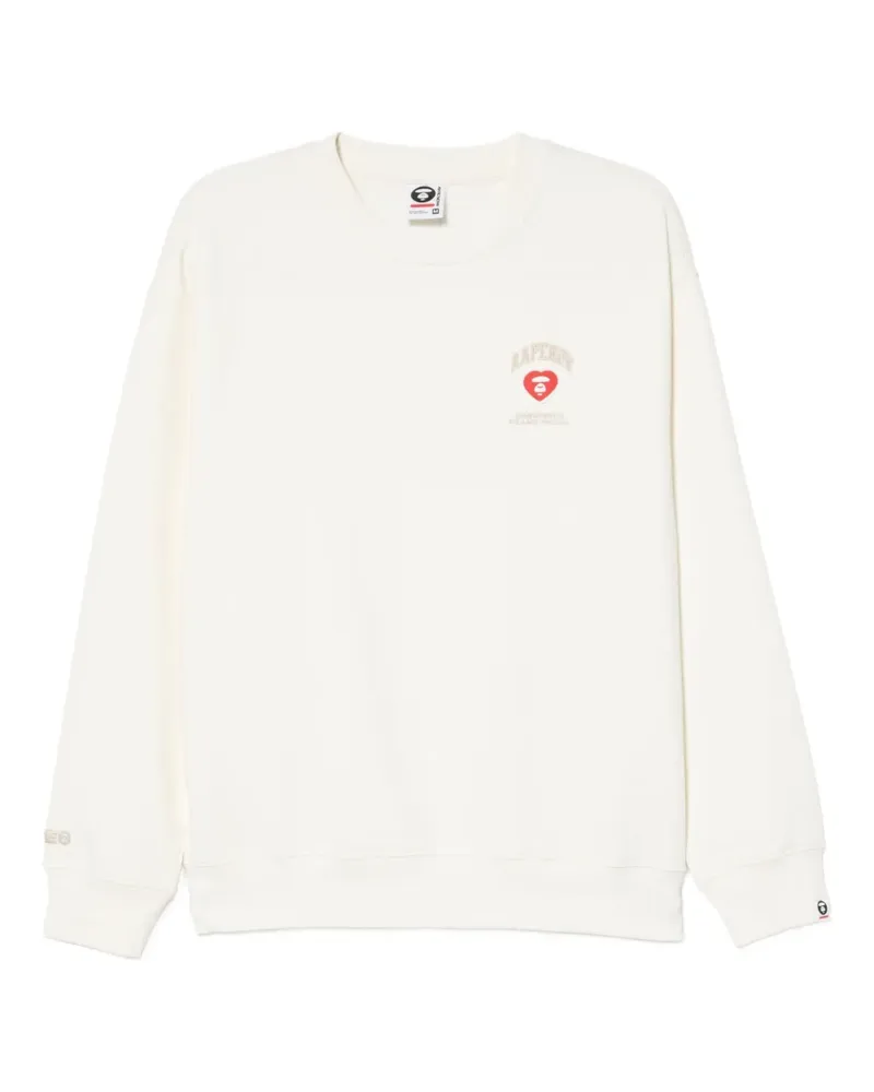 BAPE Sweatshirt mit Logo-Patch - Weiß Weiß