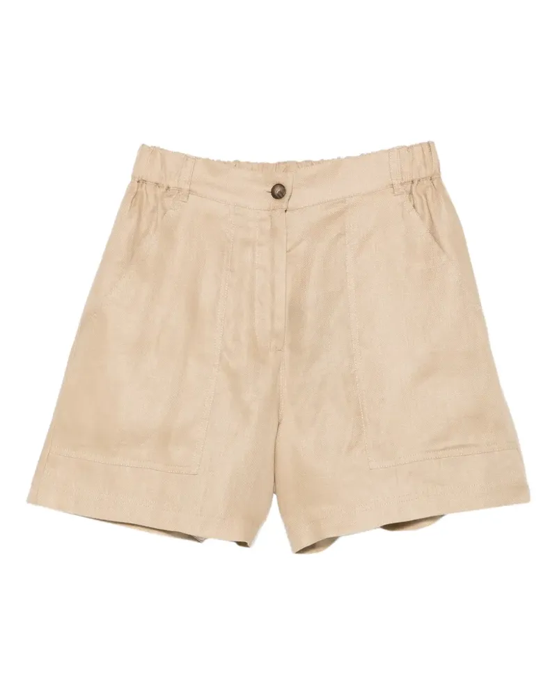 Max Mara elasticated patch-pocket shorts - Nude Nude