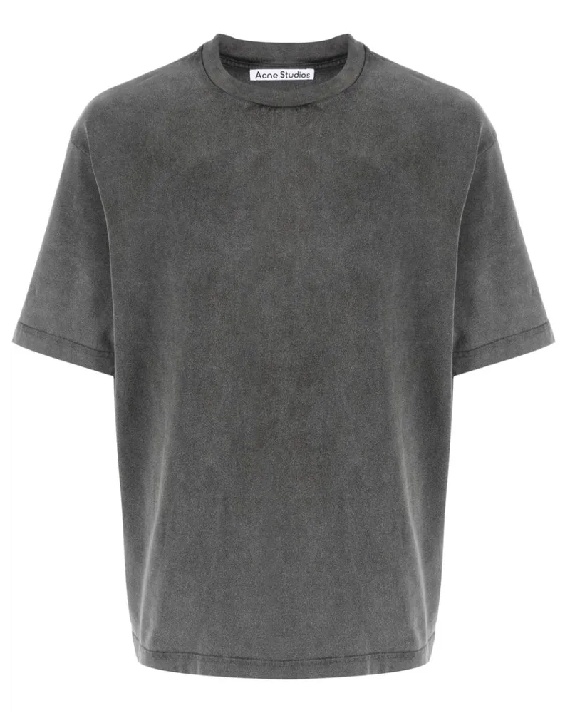 Acne Studios T-Shirt mit Logo-Patch - Grau Grau