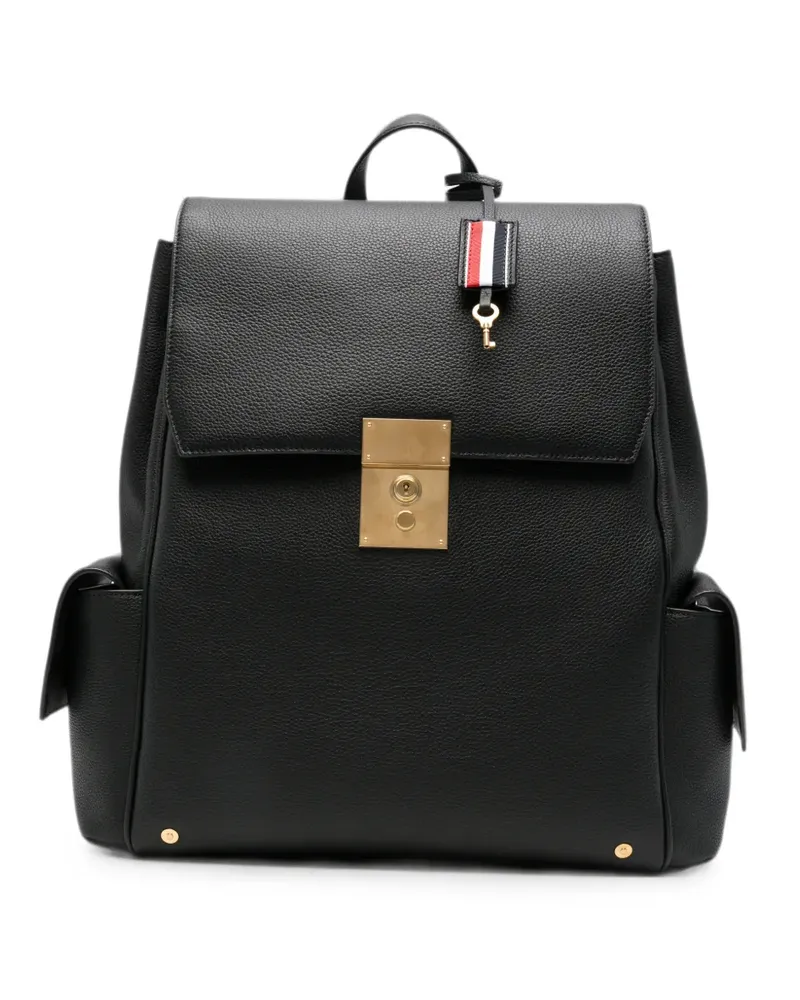 Thom Browne Bolton Rucksack aus gekörntem Leder - Schwarz Schwarz