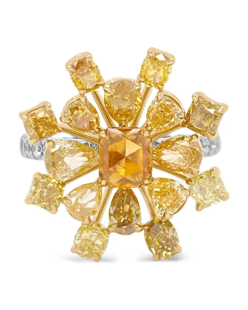 HYT Jewelry 18kt Gelb- und Weißgoldring mit Diamant - Silber Silber